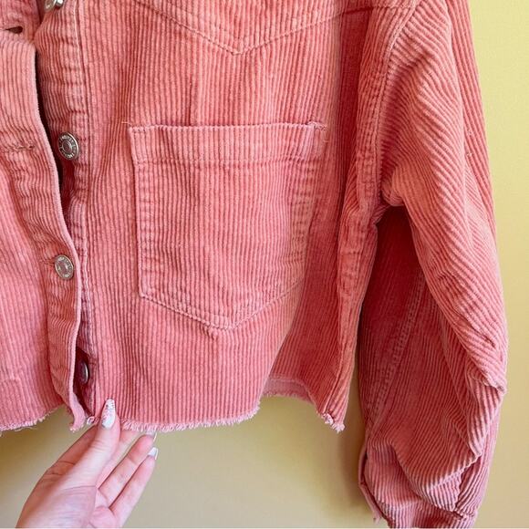 Forever 21 Pink Cropped Corduroy Jacket – Size Small 🩷 - Picture 6 of 6